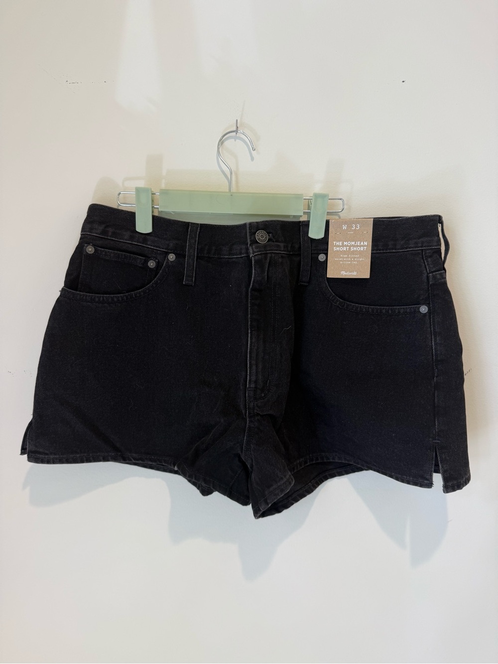 Madewell Mom Jean Short Short Black Denim- Sz 33